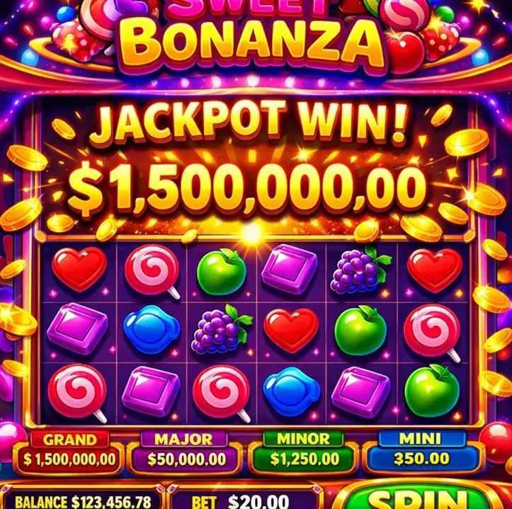 Tragamonedas de frutas y dulces con jackpot de $1.500.000