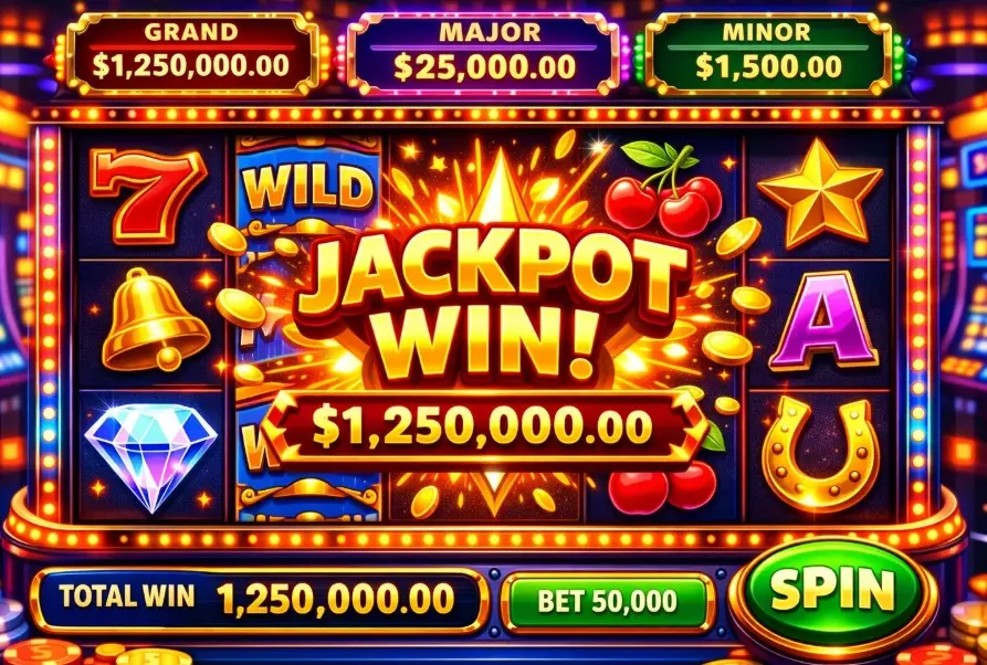 Tragamonedas clásica con jackpot símbolos 7 Wild y campana